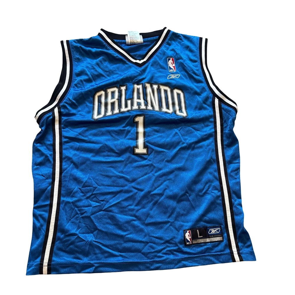 Kids Reebok Orlando Magic Tracy McGrady 1 NBA Jersey Blue Large 14-16 Vintage